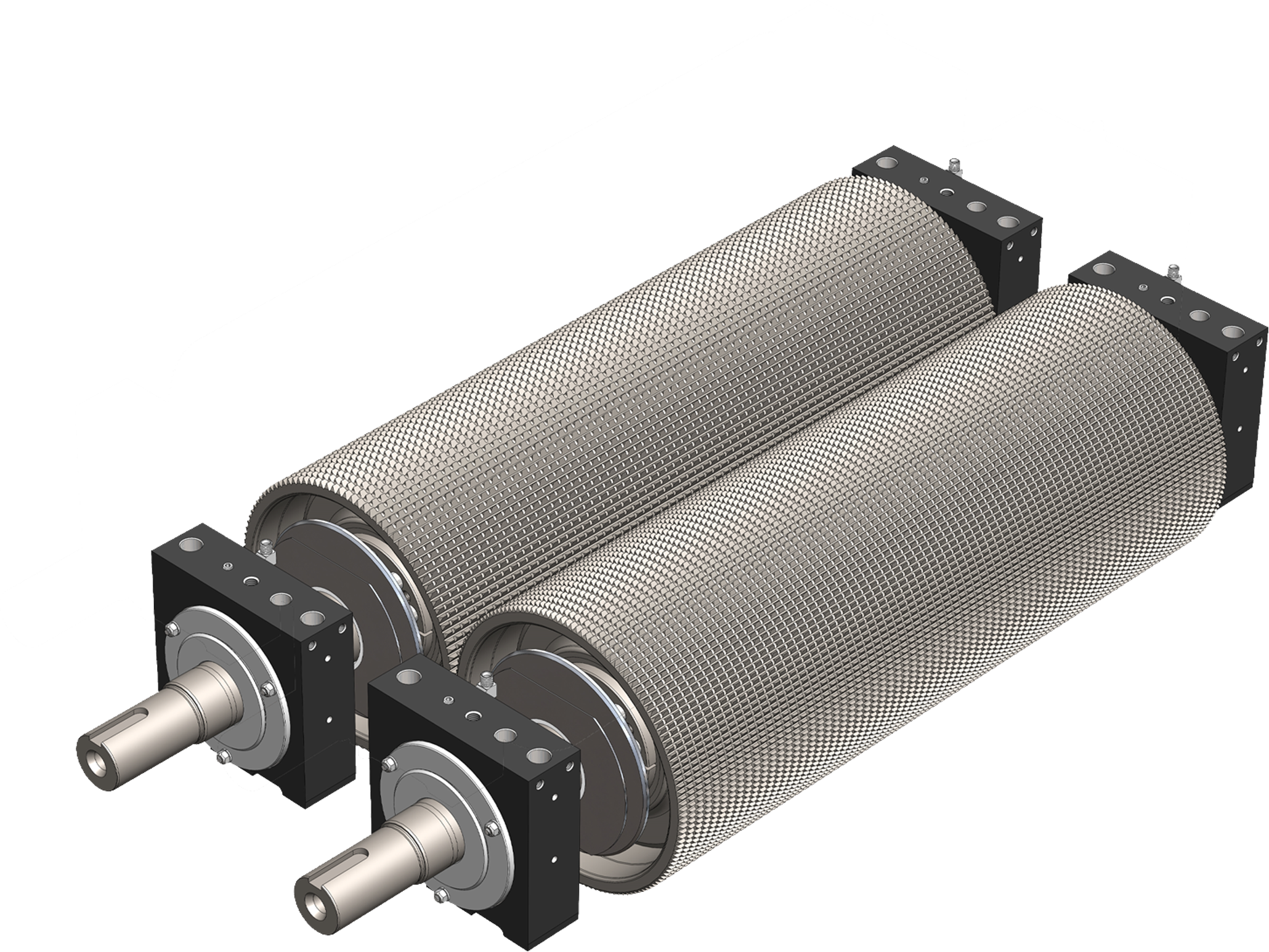 Scherer replacement crop processor rolls and shafts